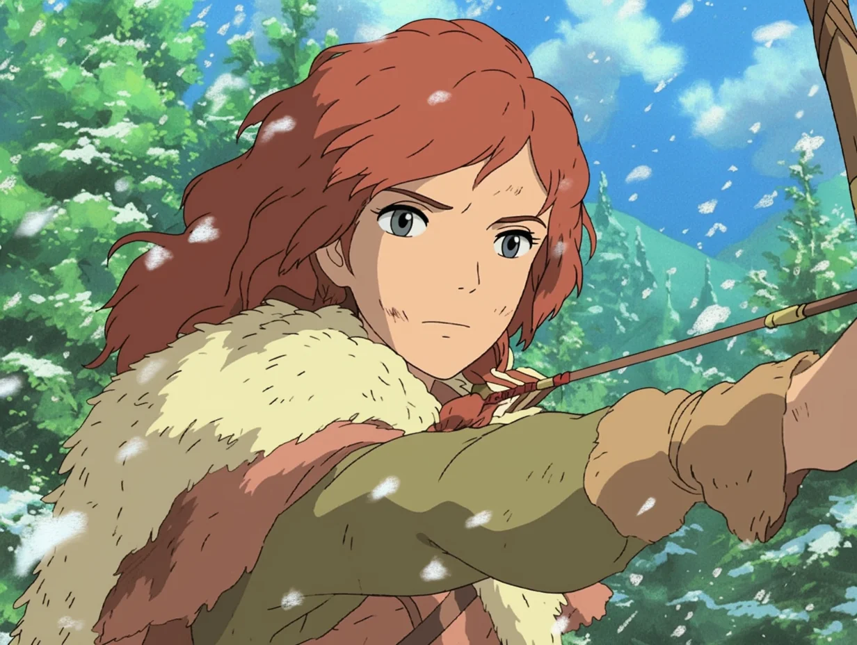 AI generated GhibliFantasy enchanted cottage by flowing river